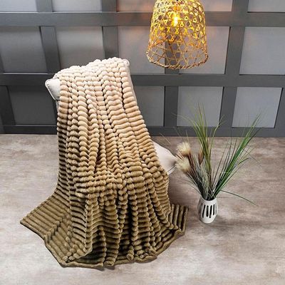 Cobertor Coberta Fluflu Queen Ultrasoft Alto Relevo Dupla Face Gold 100% Poliéster