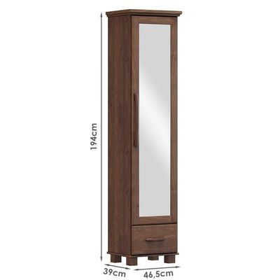 Sapateira 1 Porta Espelho Madeira Maciça 194x47 Cm 2255 Cafe Milani Store Cafe