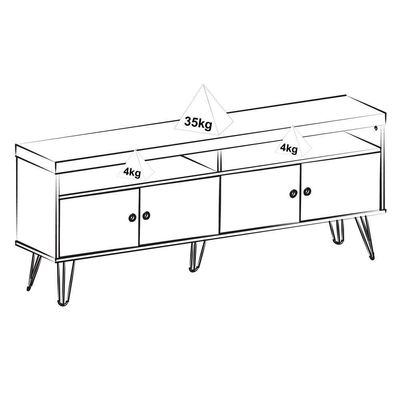 Rack Para Sala De Tv 75 Pol 160 Cm 4217 Carvalho Off White Arly Carvalho Off White