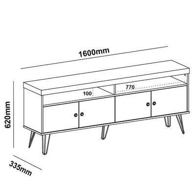 Rack Para Sala De Tv 75 Pol 160 Cm 4217 Carvalho Off White Arly Carvalho Off White