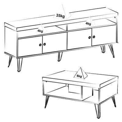 Rack Para Tv Mesa De Centro Rmc42 Carvalho Off White Arly Carvalho Off White