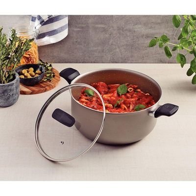 Caçarola Tramontina Milazzo Alumínio Antiaderente Starflon Max Amêndoa 28 Cm Tramontina
