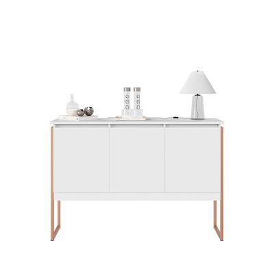 Buffet Elegante 3 Portas Londres Branco E Cobre