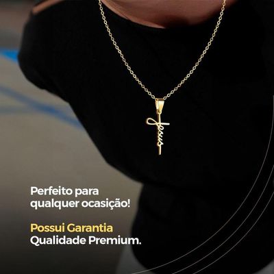 Relogio Masculino Aço Prova Dagua + Caixa + Cordão Crucifixo