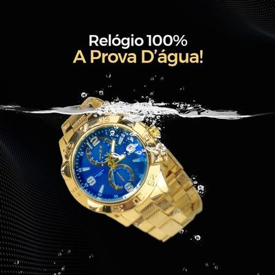 Relogio Masculino Aço Prova Dagua + Caixa + Cordão Crucifixo