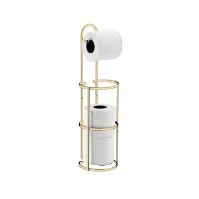 Suporte Papel Higiênico Chão Parede Dourado Future 1609dd