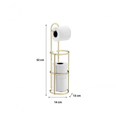 Suporte Papel Higiênico Chão Parede Dourado Future 1609dd