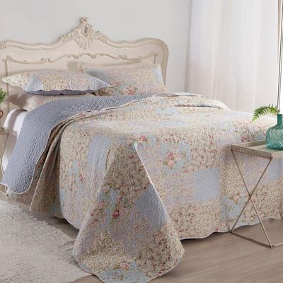 Kit Cobre Leito Colcha Queen Boutex Dupla Face Berlim 100% Poliéster