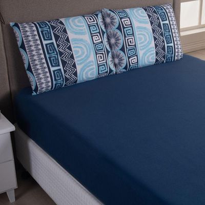Jogo De Cama Lençol Sonho Bom King Em Malha Algodão 3 Peças Marinho 100% Algodão