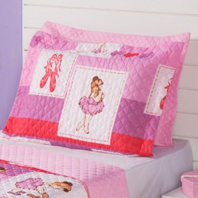 Cobre Leito Colcha Solteiro Alegria 2 Peças Ballet Rosa 100% Poliéster