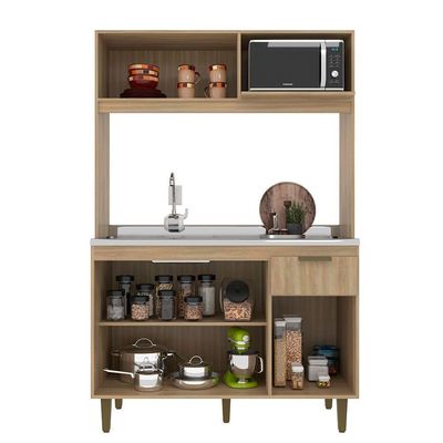 Cozinha Compacta Júlia 120cm J Carvalho Dourado-fume