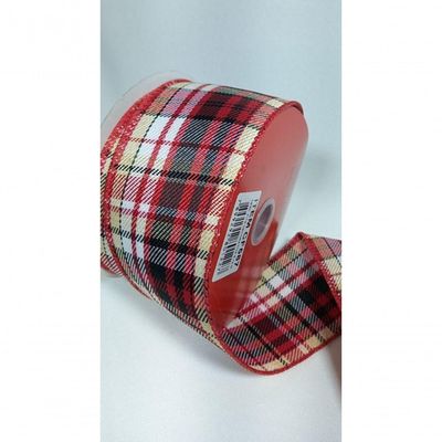 Fita Decorativa Xadrez Vermelha Com Bege