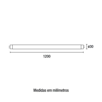 Lâmpada Led Tubular T8 120cm G13 4000k 18w - Blumenau