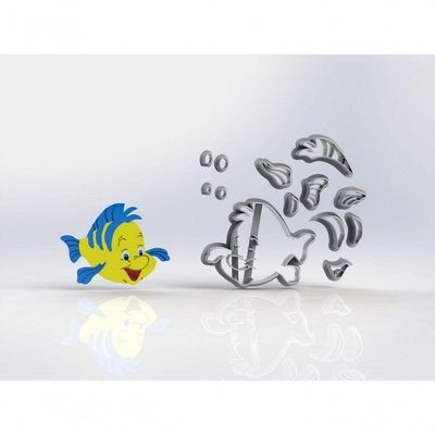 Cortador Kit Pequena Sereia Ariel 2 Modelos Modulares 7 Cm