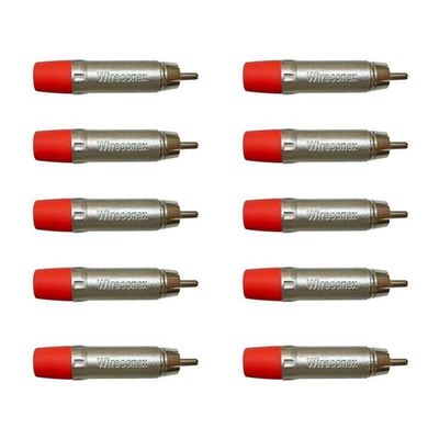 Kit Conector Plug Rca Macho Wc 1212 Rd (10un) Wireconex - Pç - 10