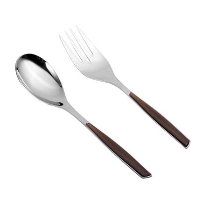 Garfo E Colher Salada 2 Peças Grande Tabaco Glamour Bugatti