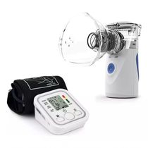 Kit Medidor De Pressão Arterial + Nebulizador Inalador Portátil