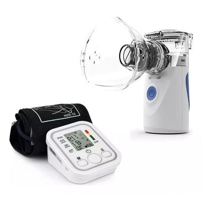 Kit Medidor De Pressão Arterial + Nebulizador Inalador Portátil