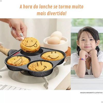 Panela Antiaderente Frigideira 4 Em 1 Panquecas Ovos Hambúrg