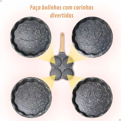 Panela Antiaderente Frigideira 4 Em 1 Panquecas Ovos Hambúrg