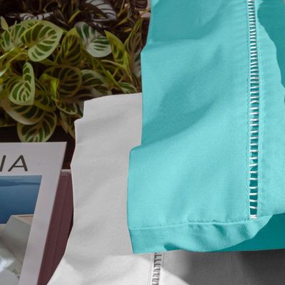 Par De Fronhas 70cm X 50cm 2 Peças Paris Percal 150 Fios 100% Algodão - Verde Tiffany