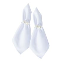 Kit Anel Para Guardanapos Pérola Duplo Grande 4cm X 3cm Argola - Prata