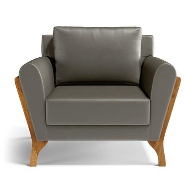 Kit 2 Poltronas Sabrina De Madeira Maciça Com Almofada Veludo Chumbo 109
