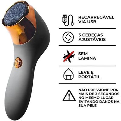 Kit Removedor Elétrico De Calos Para Pés - Cinza
