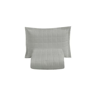 Kit Cobre Leito Matelado Dupla Face Soft 2 Peças Solteiro 100% Poliéster - Cinza