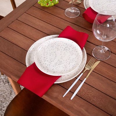 Kit Guardanapos Basic 2 Peças 35cm X 35cm 100% Poliéster Tecido Oxford - Vermelho