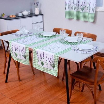 Caminho De Mesa Estampado Allegra 1 Peça 1,25m X 43cm 100% Poliéster - Lavanda