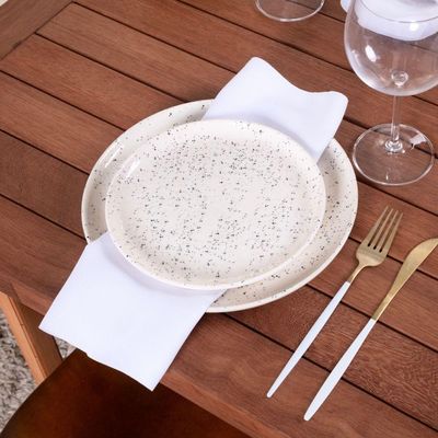 Kit Guardanapos Basic 2 Peças 35cm X 35cm 100% Poliéster Tecido Oxford - Branco