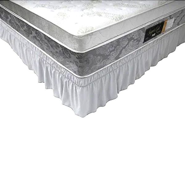Saia Box King Com 2 Elásticos E Babado 198x203x38cm Branco