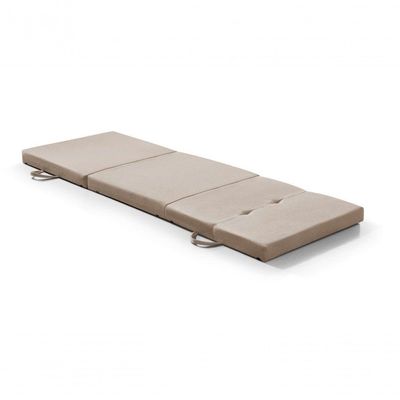 Cama Dobrável Portátil Estofado Camping Viagem Espuma D24 Bege