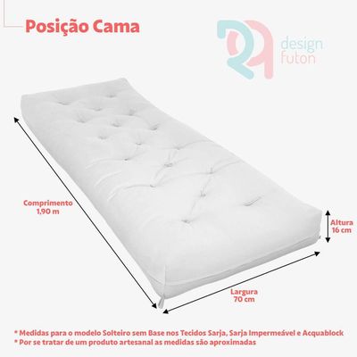 Futon Solteiro Dobrável Oriental Confort Plus Caramelo