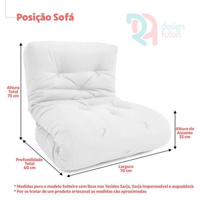 Futon Solteiro Dobrável Oriental Confort Plus Caramelo