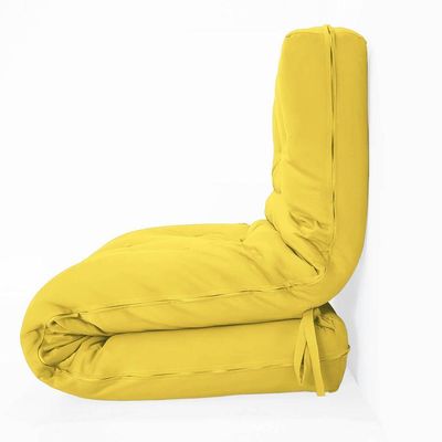 Futon Solteiro Dobrável Oriental Confort Plus Amarelo Acquablock