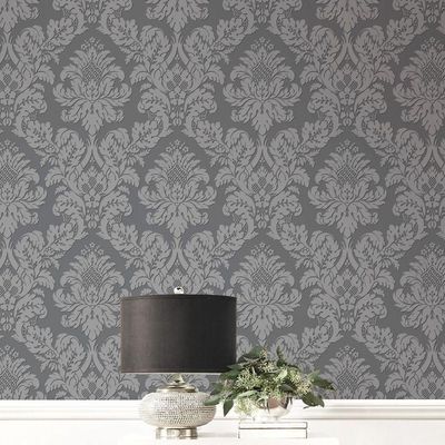 Papel De Parede Shimmer Damask Moderno Uk10435 - Rolo 10m X 0,52m