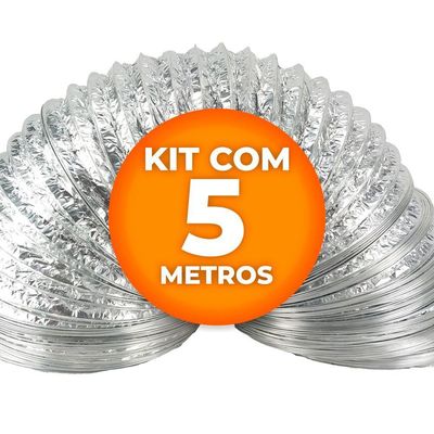 Duto Flexível Aluminizado 8" 200mm 5 Metros