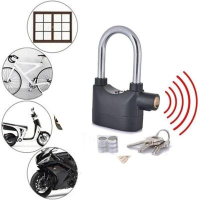 Cadeado Com Alarme 2 Em 1 – Sensor De Movimento, Antirroubo, Sirene 110db Para Moto, Portão E Carro!