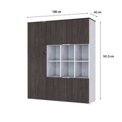 Armário Alto Com nichos E 05 Portas 161,5x135x42cm Wlan135 Com terracota