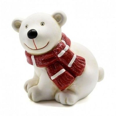 Enfeite Urso De Ceramica 12,3x11x9cm Na Caixa