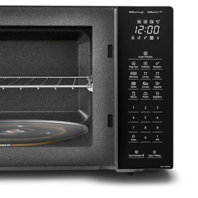 Microondas Panasonic Dupla Refeição 34L Black Glass NN-ST66NBRU 220V