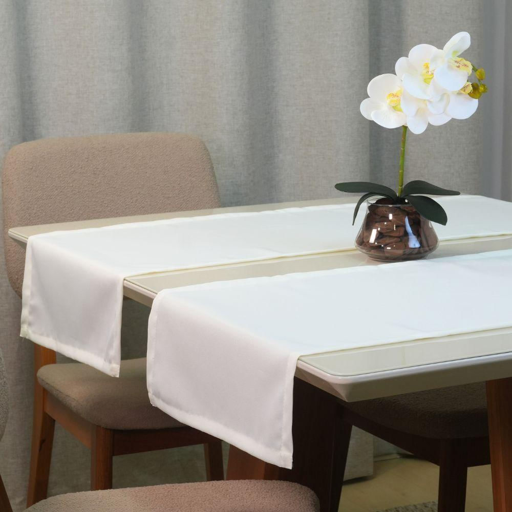 Caminho De Mesa Basic 1 Peça 1,30m X 40cm Tecido Oxford 100% Poliéster - Palha