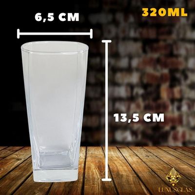 Conjunto Gourmet De Copos De Vidro 320ml 6 Peças Perfeito Para Todas As Ocasiões