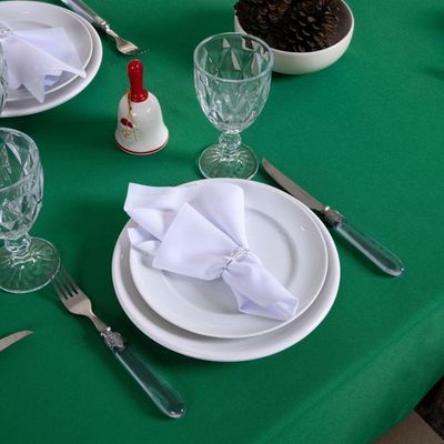 Toalha De Mesa Basic 1 Peça 2,50m X 1,40m 8 Lugares Tecido Oxford 100% Poliéster - Verde