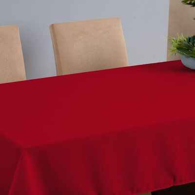 Toalha De Mesa Basic 1 Peça 3,00m X 1,40m 10 Lugares Tecido Oxford 100% Poliéster - Vermelho