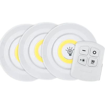 Kit 3 Lâmpadas Luminária Led Controle Sem Fio