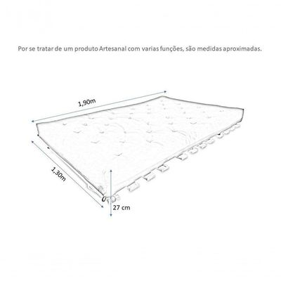 Sofa Cama Casal Futon Oriental Preto Com Madeira Preta