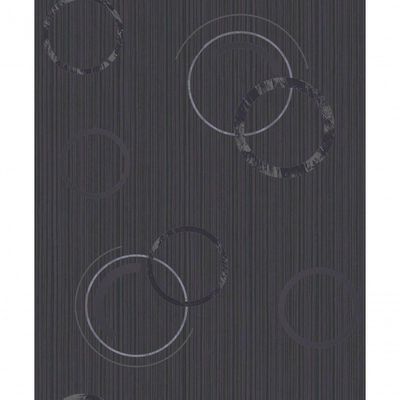 Papel De Parede Fusion Círculo Grafite - Rolo 10m X 0,53m
